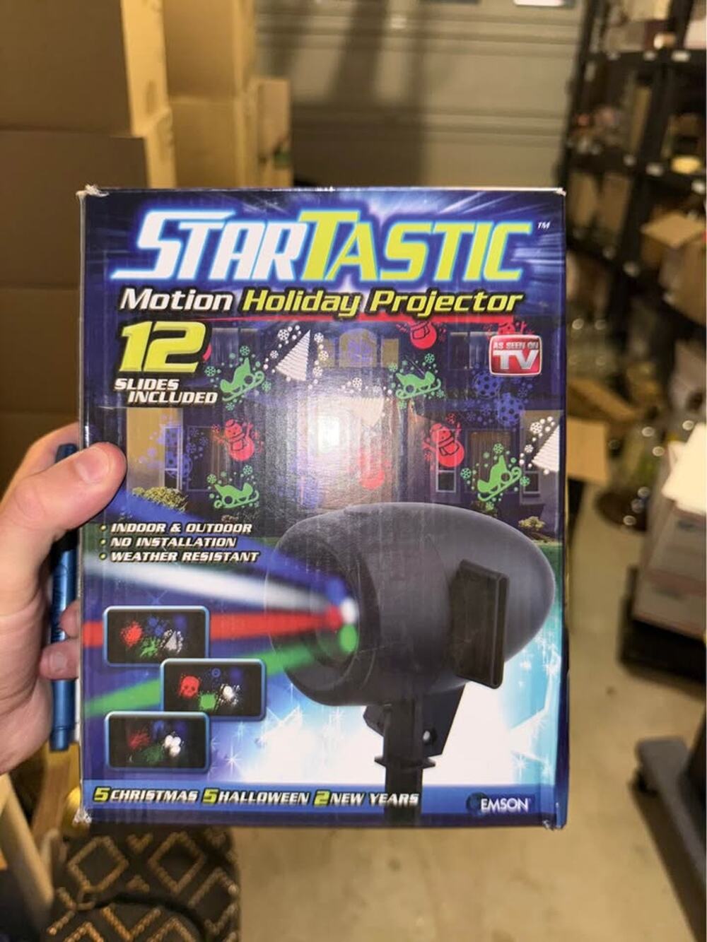 Startastic Motion Holiday Outdoor Movie Light Projector 12 Slides NIB Fast Ship